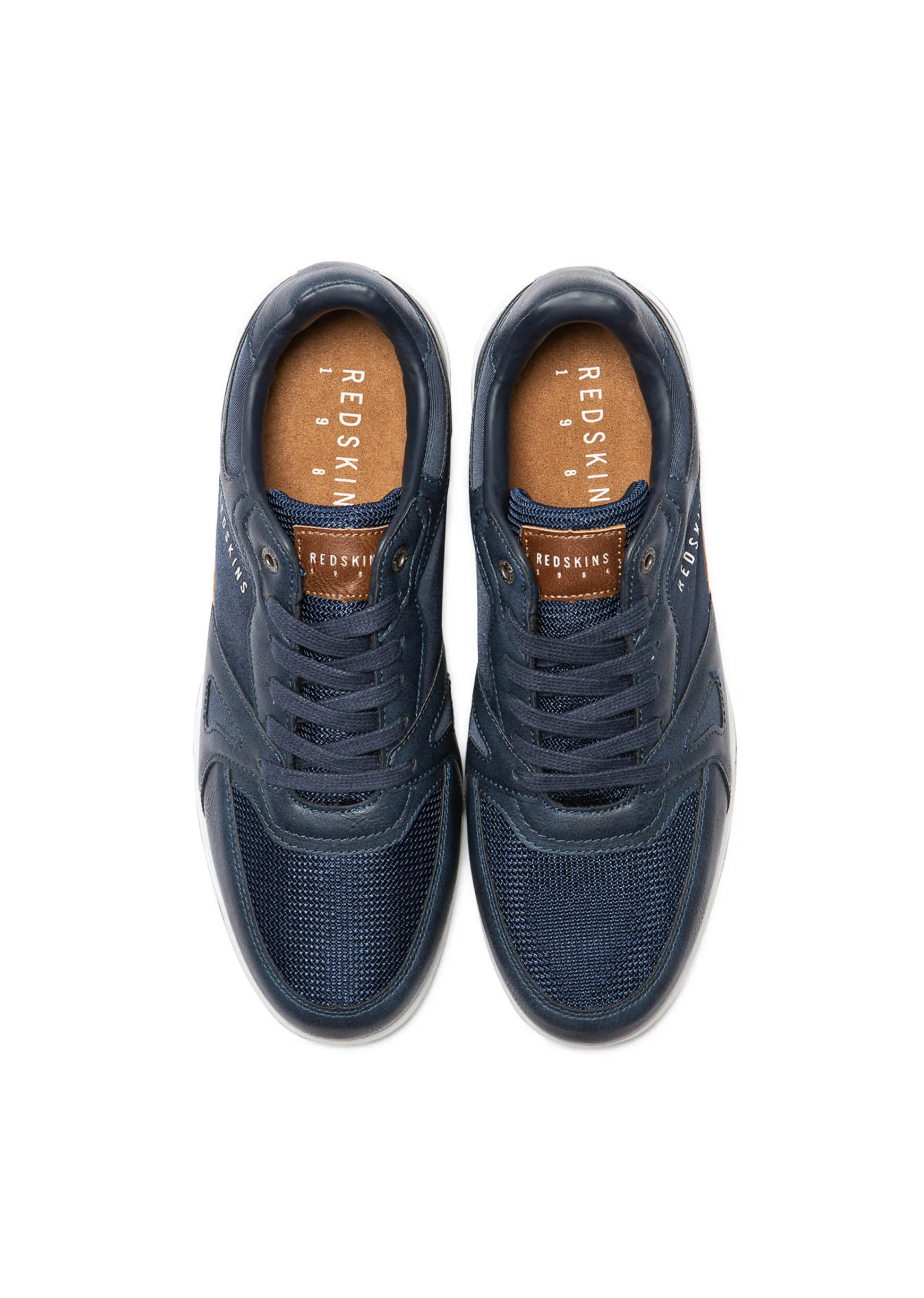 Baskets cognac / marines ACTUEL
