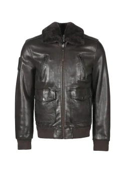Blouson cuir marron FLIGHT ALPHA