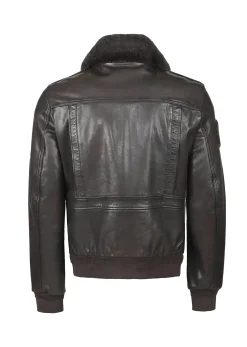 Blouson cuir marron FLIGHT ALPHA