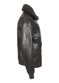 Blouson cuir marron FLIGHT ALPHA