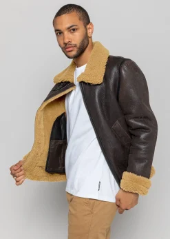 Blouson en cuir marron / gingembre REAGAN QUEENSTOWN