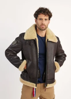 Blouson en cuir marron MISTRAL QUEENSTOWN