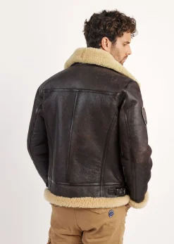 Blouson en cuir marron MISTRAL QUEENSTOWN