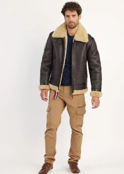 Blouson en cuir marron MISTRAL QUEENSTOWN