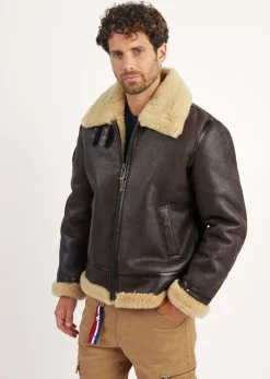 Blouson en cuir marron MISTRAL QUEENSTOWN