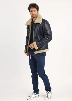 Blouson en cuir marron MISTRAL QUEENSTOWN