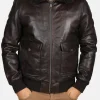 Blouson En Cuir marron PATTON ARGUS