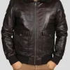 Blouson En Cuir marron PATTON ARGUS