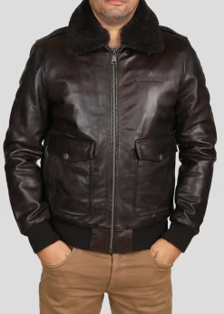 Blouson En Cuir marron PATTON ARGUS