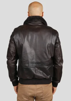 Blouson En Cuir marron PATTON ARGUS