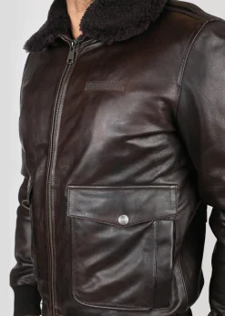 Blouson En Cuir marron PATTON ARGUS
