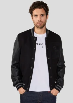 Blouson en Cuir noir / vernis noir OXFORD HATCH