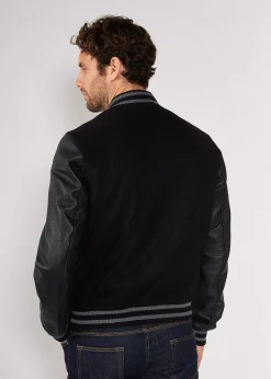 Blouson en Cuir noir / vernis noir OXFORD HATCH