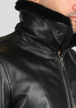 Blouson En Cuir noir / vernis noir PATTON ARGUS