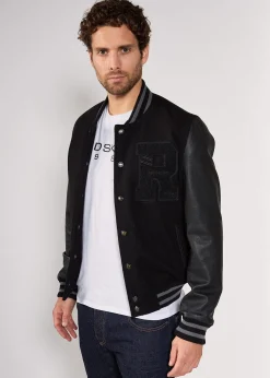 Blouson en Cuir noir / vernis noir OXFORD HATCH