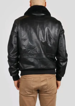 Blouson En Cuir noir / vernis noir PATTON ARGUS