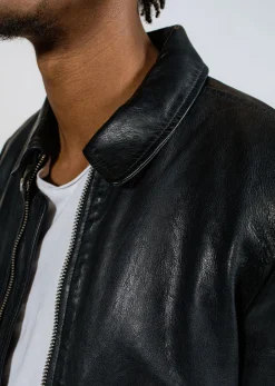 Blouson en cuir noir NORIS GREEN