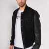 Blouson En Cuir noir OXFORD HATCH