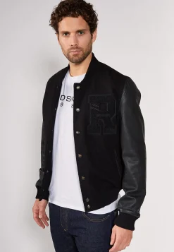 Blouson En Cuir noir OXFORD HATCH