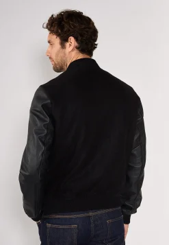 Blouson En Cuir noir OXFORD HATCH