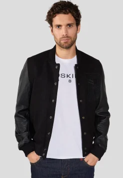 Blouson En Cuir noir OXFORD HATCH