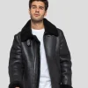 Blouson en cuir noir REAGAN QUEENSTOWN