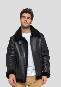 Blouson en cuir noir REAGAN QUEENSTOWN
