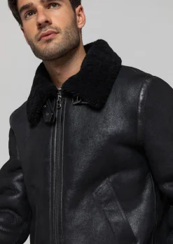 Blouson en cuir noir REAGAN QUEENSTOWN