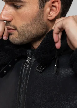 Blouson en cuir noir REAGAN QUEENSTOWN