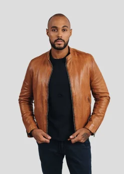 Blouson en cuir or FAISS GREEN