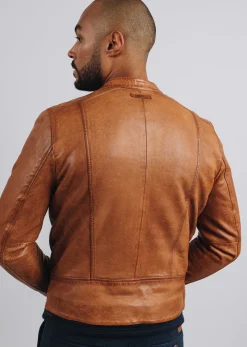 Blouson en cuir or FAISS GREEN