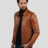 Blouson en cuir or NORIS GREEN