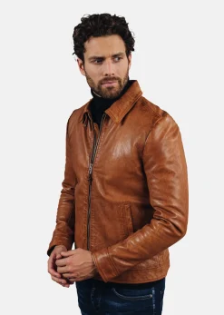 Blouson en cuir or NORIS GREEN