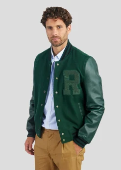 Blouson en cuir OXFORD HATCH forêt
