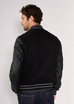Blouson en cuir OXFORD HATCH noir
