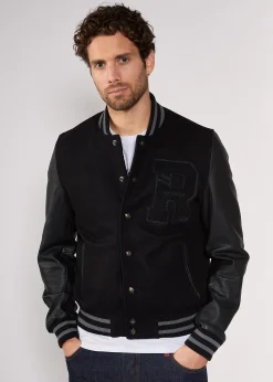 Blouson en cuir OXFORD HATCH noir