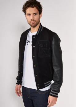 Blouson en cuir OXFORD HATCH noir
