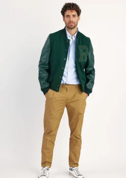 Blouson en cuir OXFORD HATCH forêt