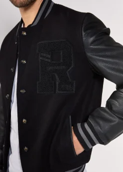 Blouson en cuir OXFORD HATCH noir