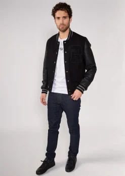 Blouson en cuir OXFORD HATCH noir