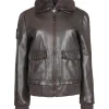 Blouson en cuir TODD ALPHA marron