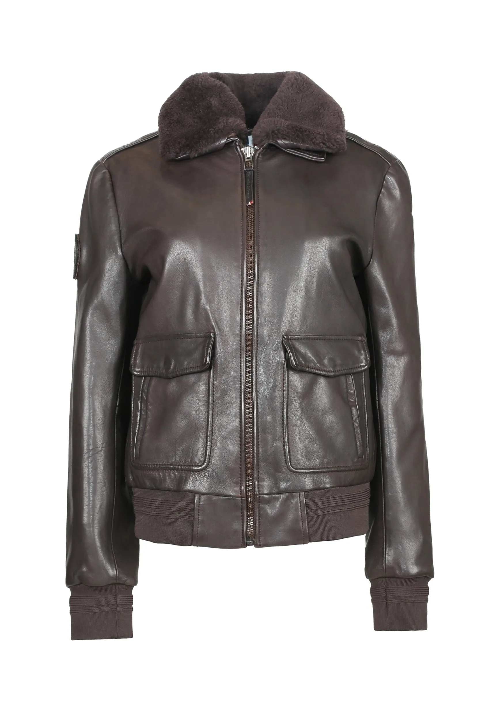Blouson en cuir TODD ALPHA marron