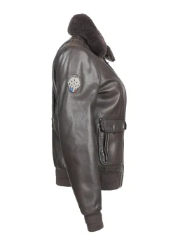 Blouson en cuir TODD ALPHA marron
