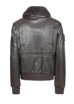 Blouson en cuir TODD ALPHA marron
