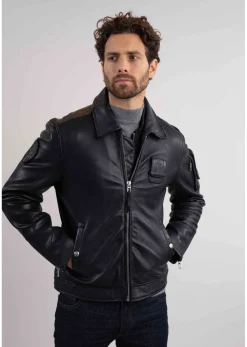 Cuir bleu marine JAEGGER ALPHA