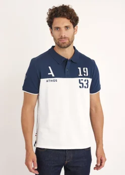 Polo marine / blanc TURBO LINE