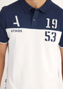 Polo marine / blanc TURBO LINE