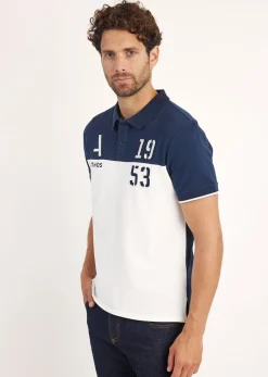 Polo marine / blanc TURBO LINE