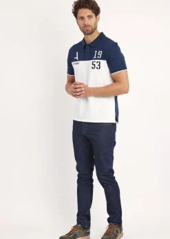 Polo marine / blanc TURBO LINE