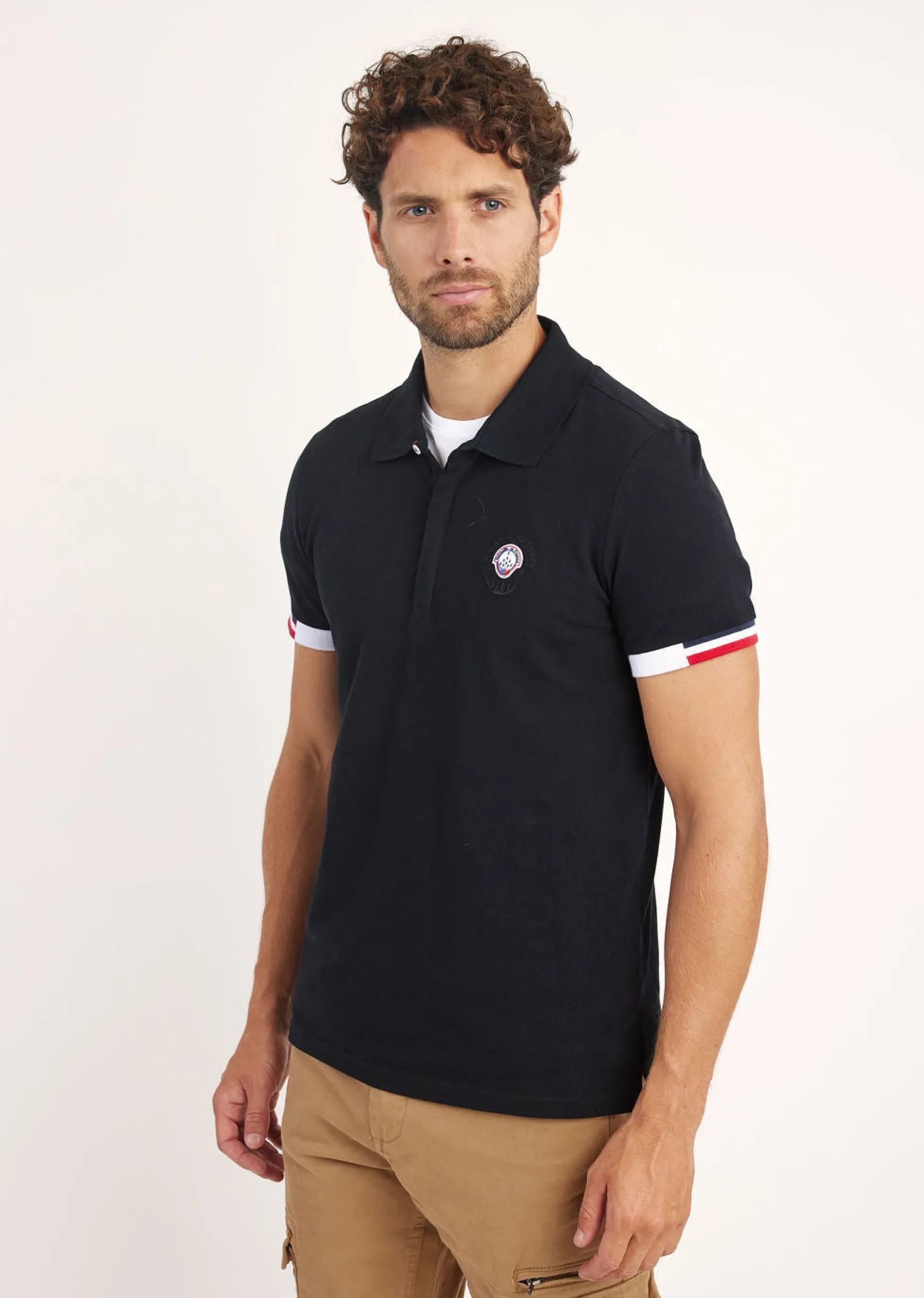 Polo noir AIGLE GARROS